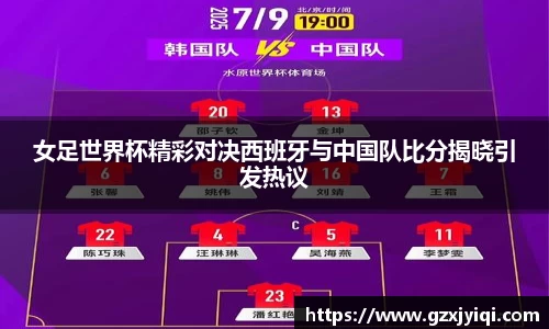 女足世界杯精彩对决西班牙与中国队比分揭晓引发热议